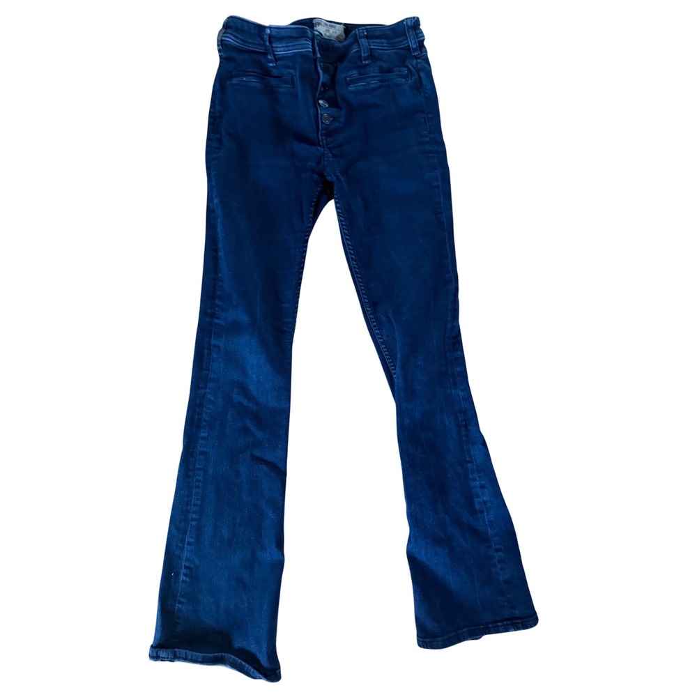 Free‎ People dark blue flare denim blue jeans
